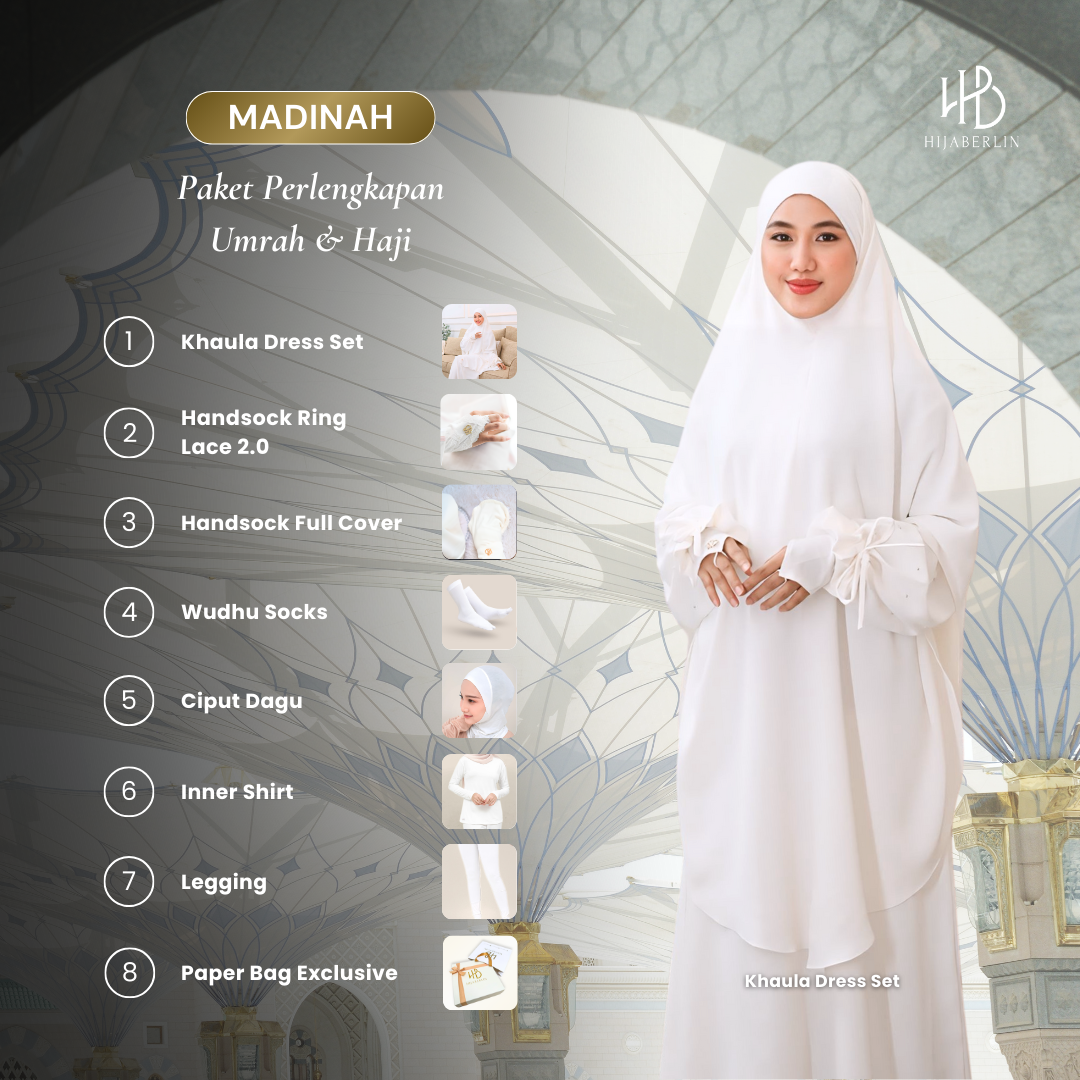 [SPECIAL UMRAH BUNDLING] Madinah Set Umroh Haji Bundling Gamis Aksesoris Premium Gift