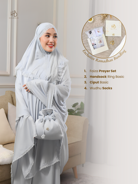 Faiza Exclusive Ramadhan Set - Blue Soft