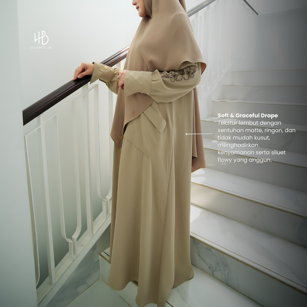 Zahra Dress Embroidery - Bitter Choco
