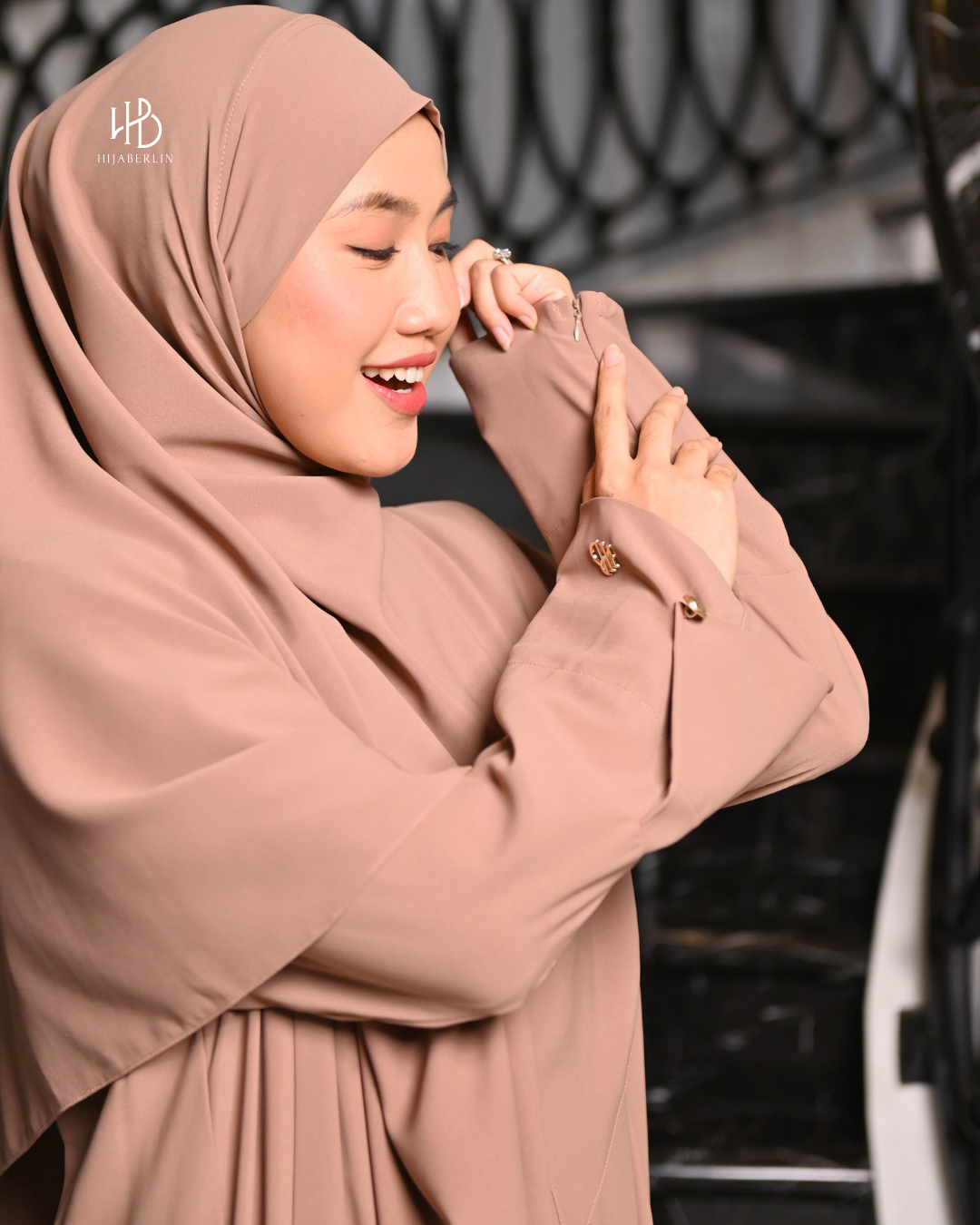 Hamnah Dress Set Khimar - Mocha
