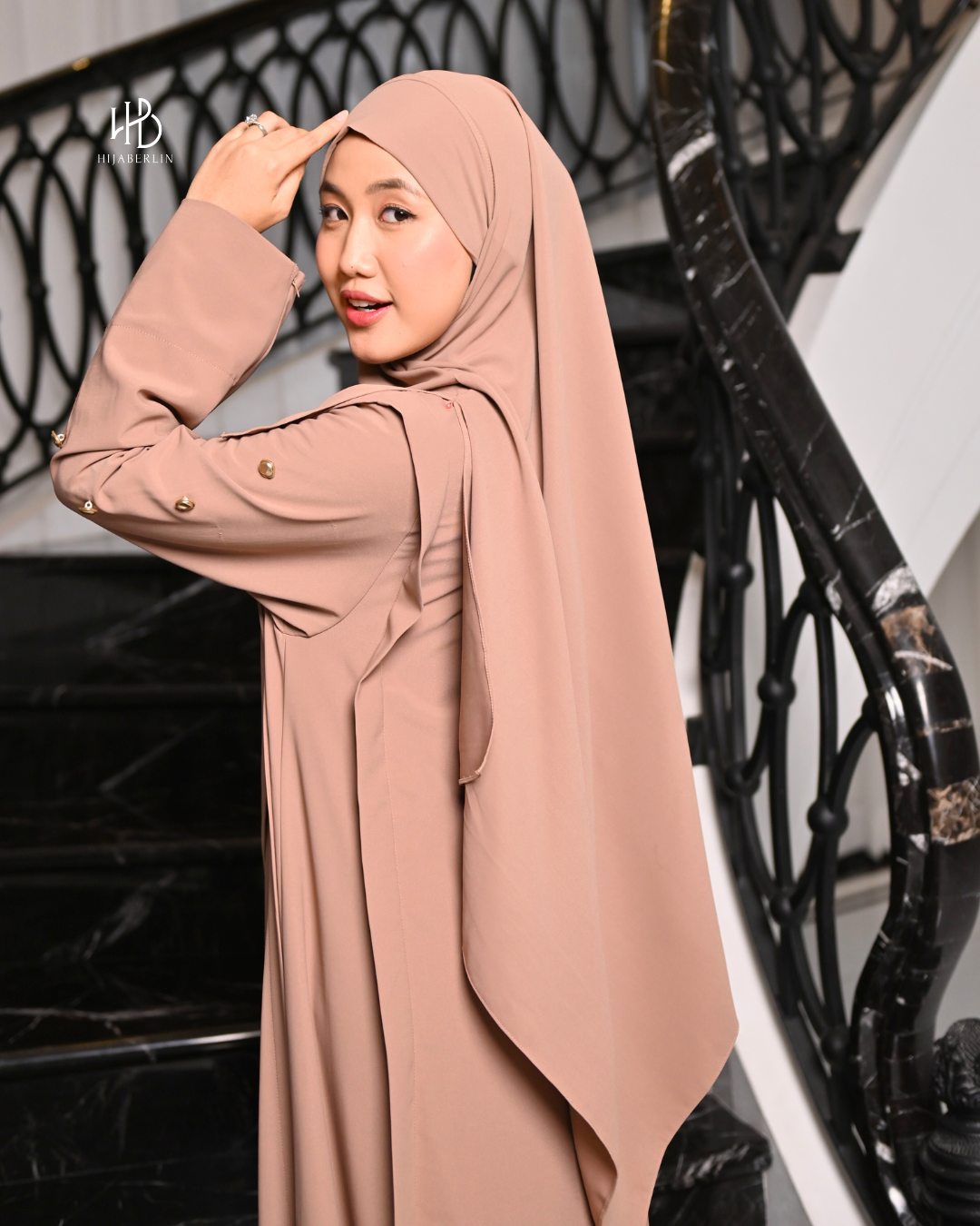 Hamnah Dress Set Khimar - Mocha