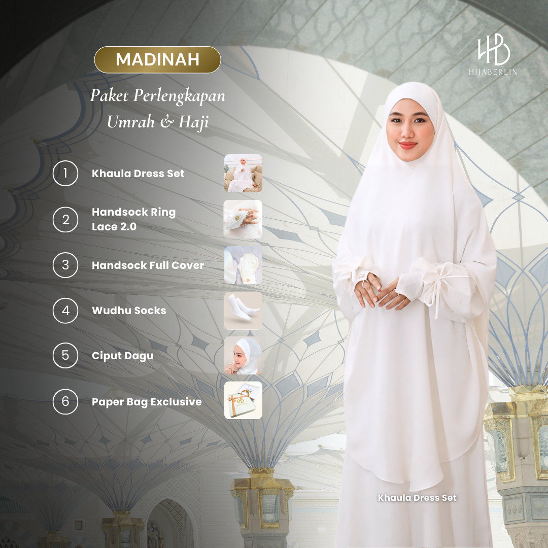 [SPECIAL UMRAH BUNDLING] Madinah Set Umroh Haji Bundling Gamis Aksesoris Premium Gift
