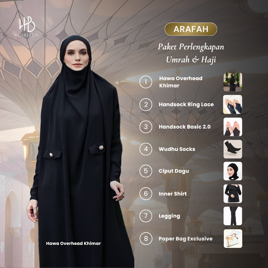 [SPECIAL UMRAH BUNDLING] Arafah Set Umroh Haji Bundling Gamis Aksesoris Premium Gift