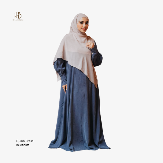 Quinn Dress Premium Royal Cupro - Denim