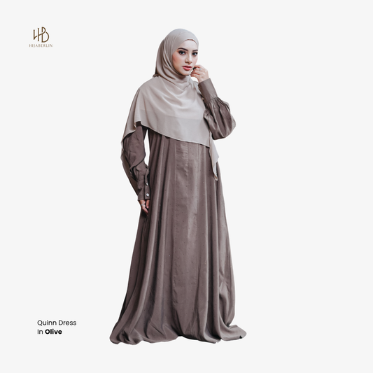 Quinn Dress Premium Royal Cupro - Olive