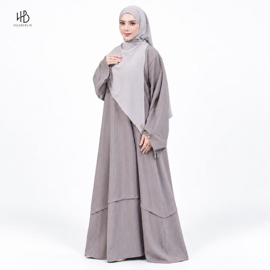 Salma Abaya Cupro Stripe - Mauve