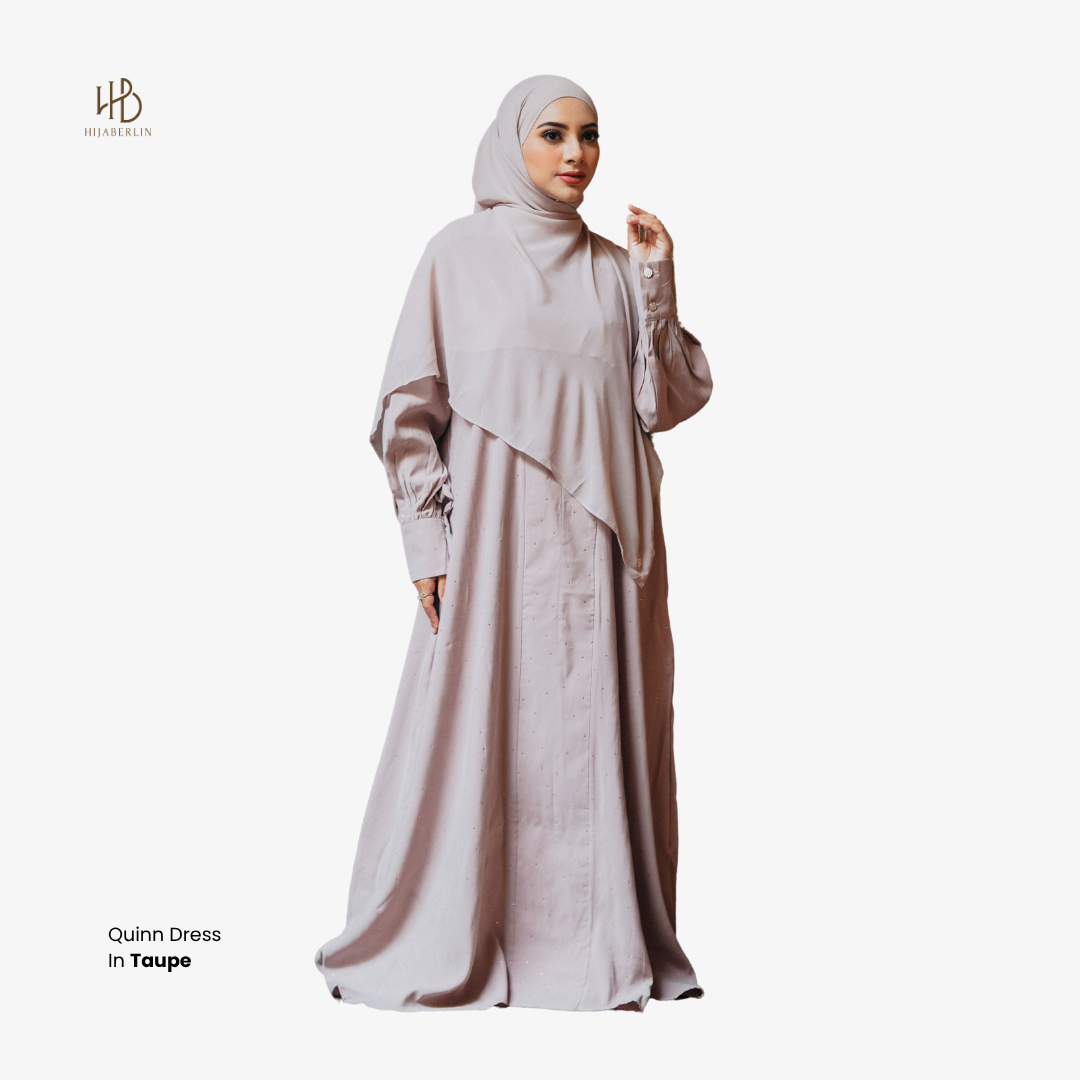 Quinn Dress Premium Royal Cupro - Taupe