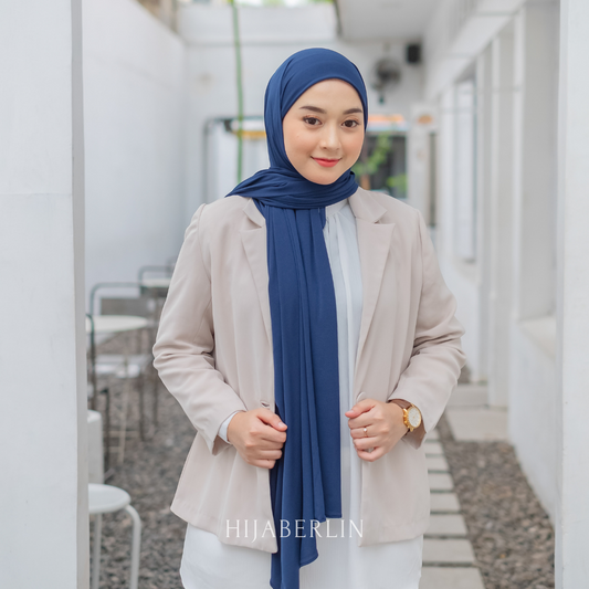 Vouges Instan Shawl 2in1 Hijaberlin - Navy