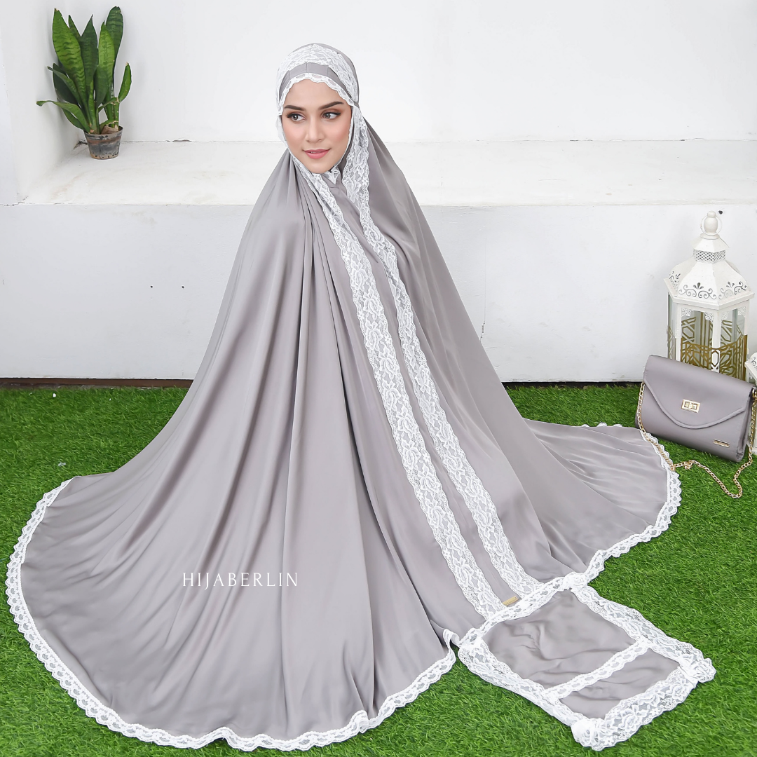 Khadijah Prayer Set Hijaberlin - Grey